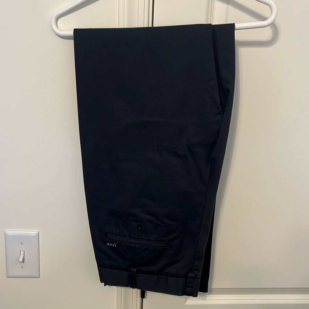 Izod Straight Fit Navy Blue Mens Slacks